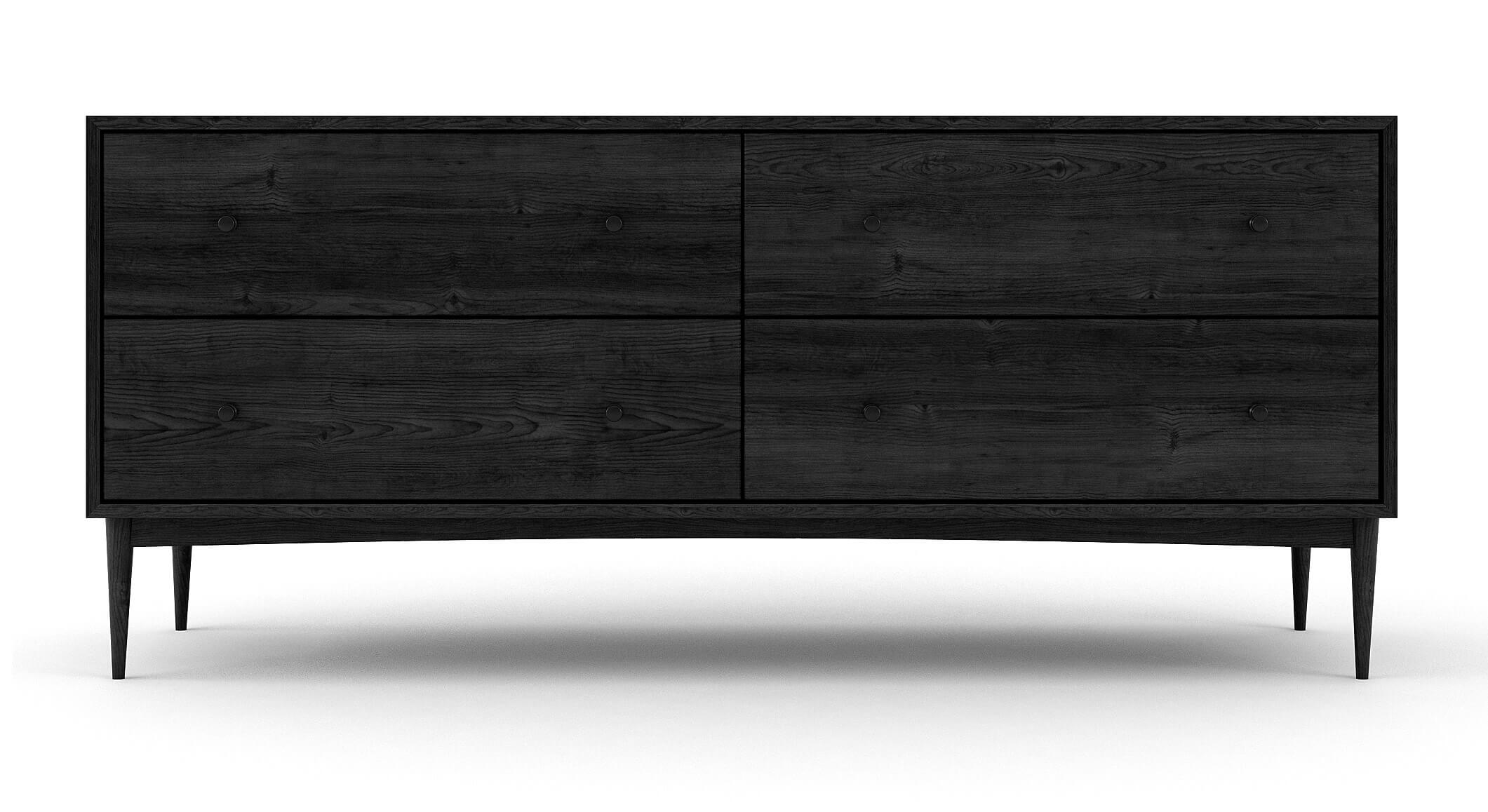 Commode large à 4 tiroirs - Notre commode large à 4 tiroirs comprend deux colonnes de tiroirs larges et spacieux (vous pouvez enfin y mettre toutes vos affaires).