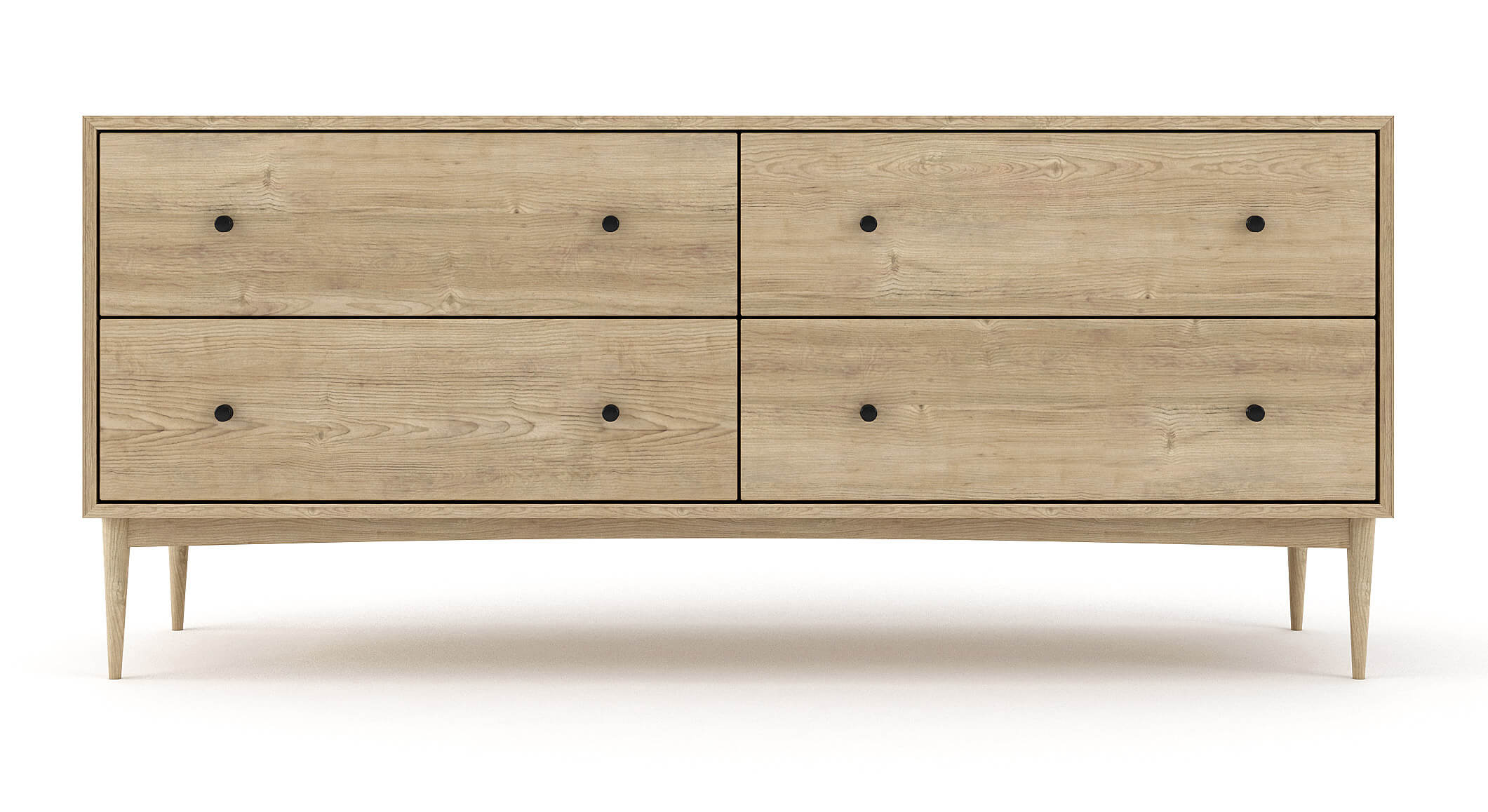 Commode large à 4 tiroirs - Notre commode large à 4 tiroirs comprend deux colonnes de tiroirs larges et spacieux (vous pouvez enfin y mettre toutes vos affaires).