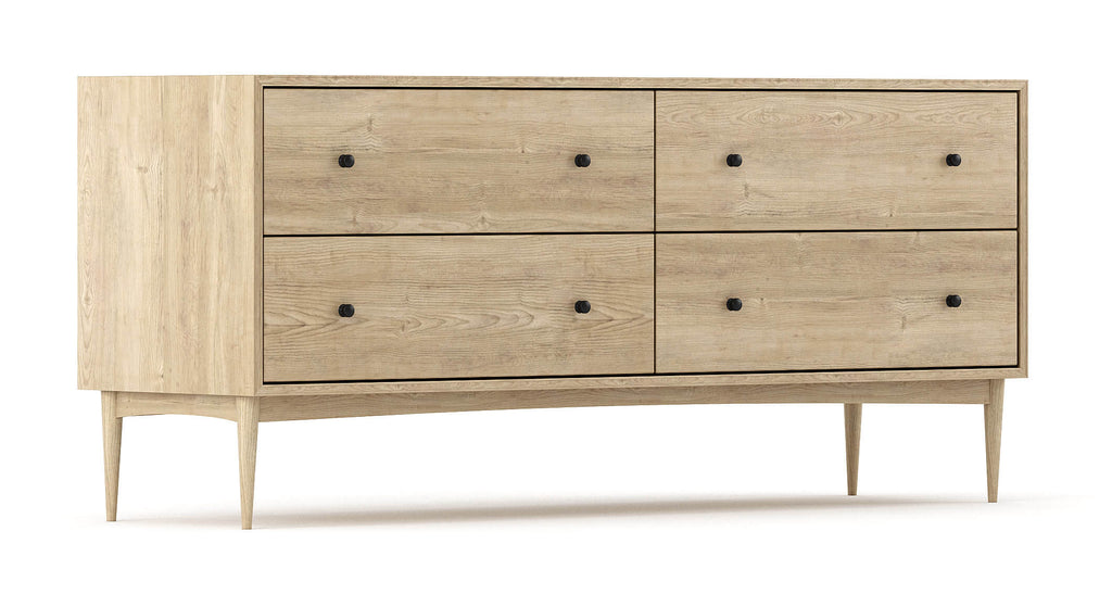Commode large à 4 tiroirs - Notre commode large à 4 tiroirs comprend deux colonnes de tiroirs larges et spacieux (vous pouvez enfin y mettre toutes vos affaires).