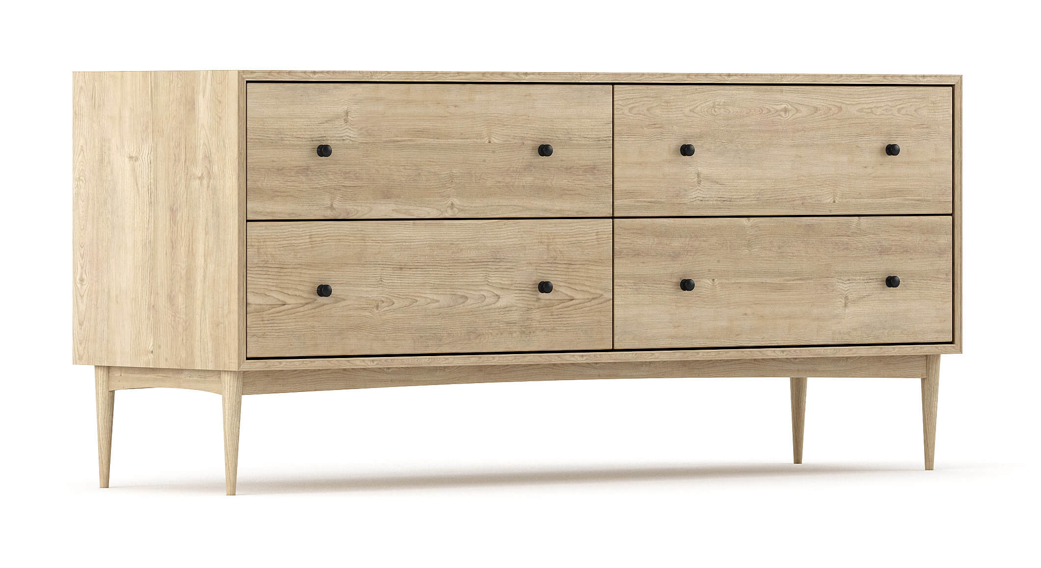 Commode large à 4 tiroirs - Notre commode large à 4 tiroirs comprend deux colonnes de tiroirs larges et spacieux (vous pouvez enfin y mettre toutes vos affaires).