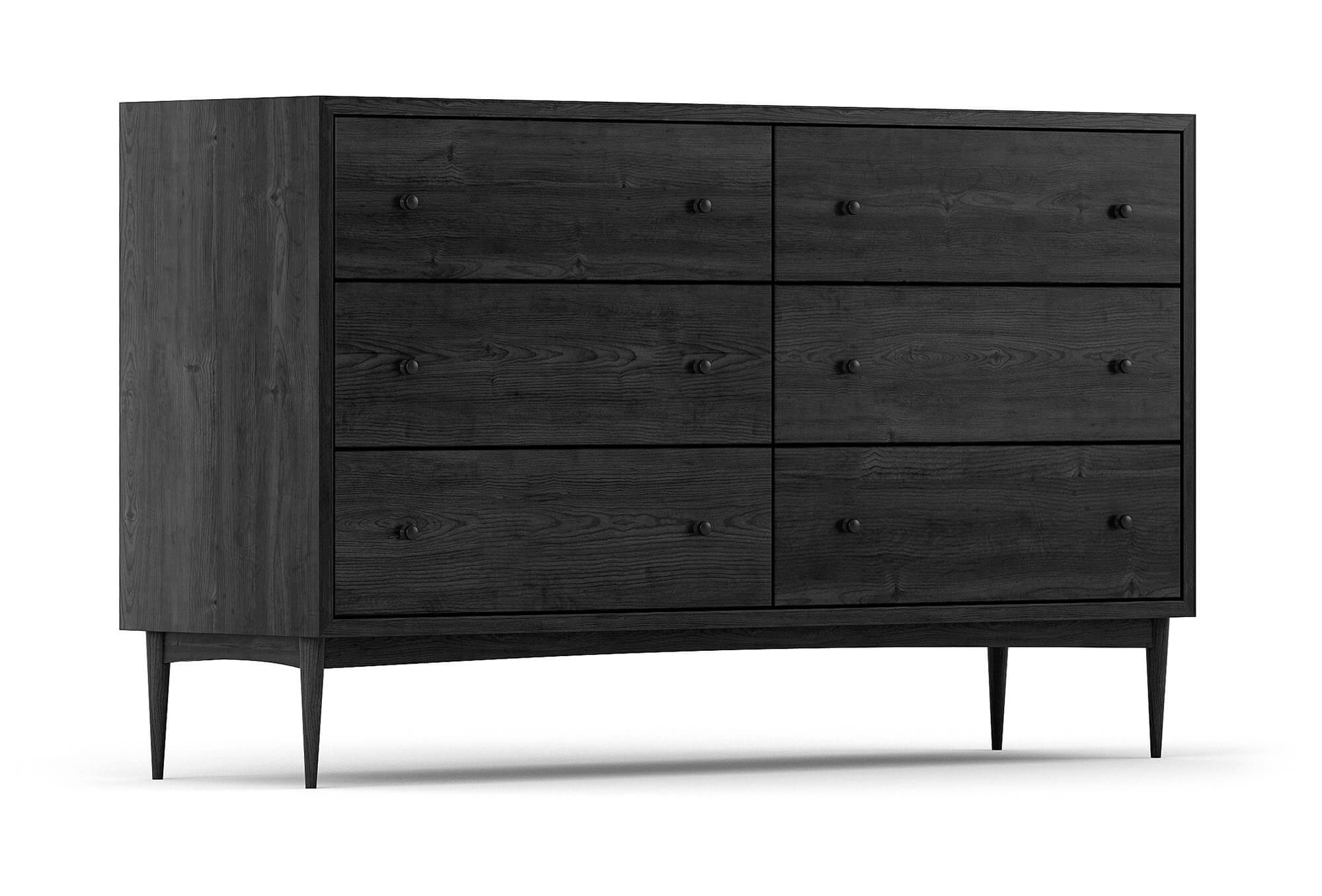 Commode large à 6 tiroirs – Notre commode large à 6 tiroirs offre deux colonnes de rangement spacieuses et pratiques : vous n'aurez jama
