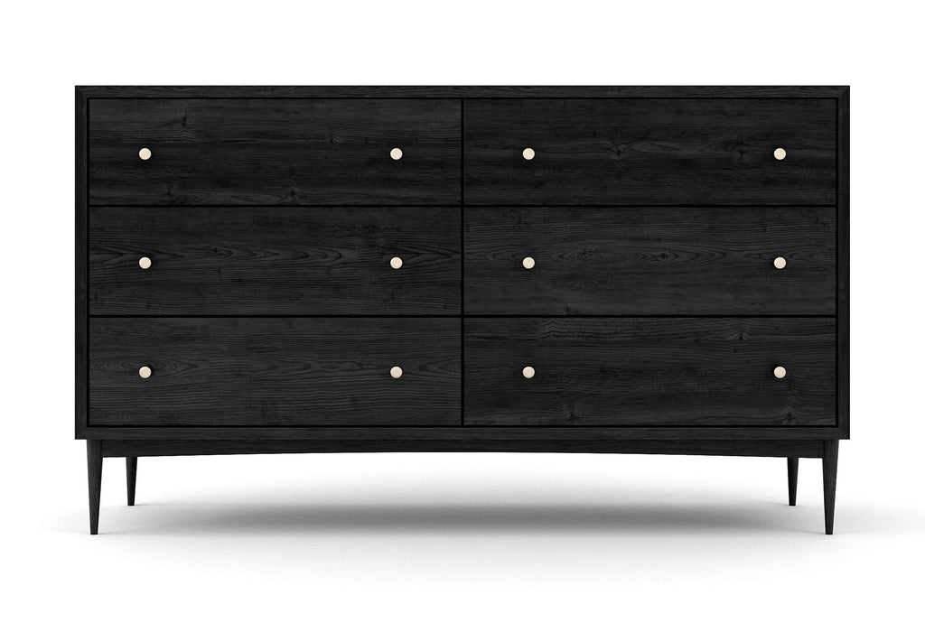 Commode large à 6 tiroirs – Notre commode large à 6 tiroirs offre deux colonnes de rangement spacieuses et pratiques : vous n'aurez jama