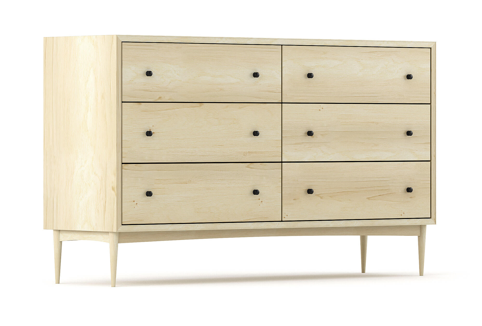 Commode large à 6 tiroirs – Notre commode large à 6 tiroirs offre deux colonnes de rangement spacieuses et pratiques : vous n'aurez jama