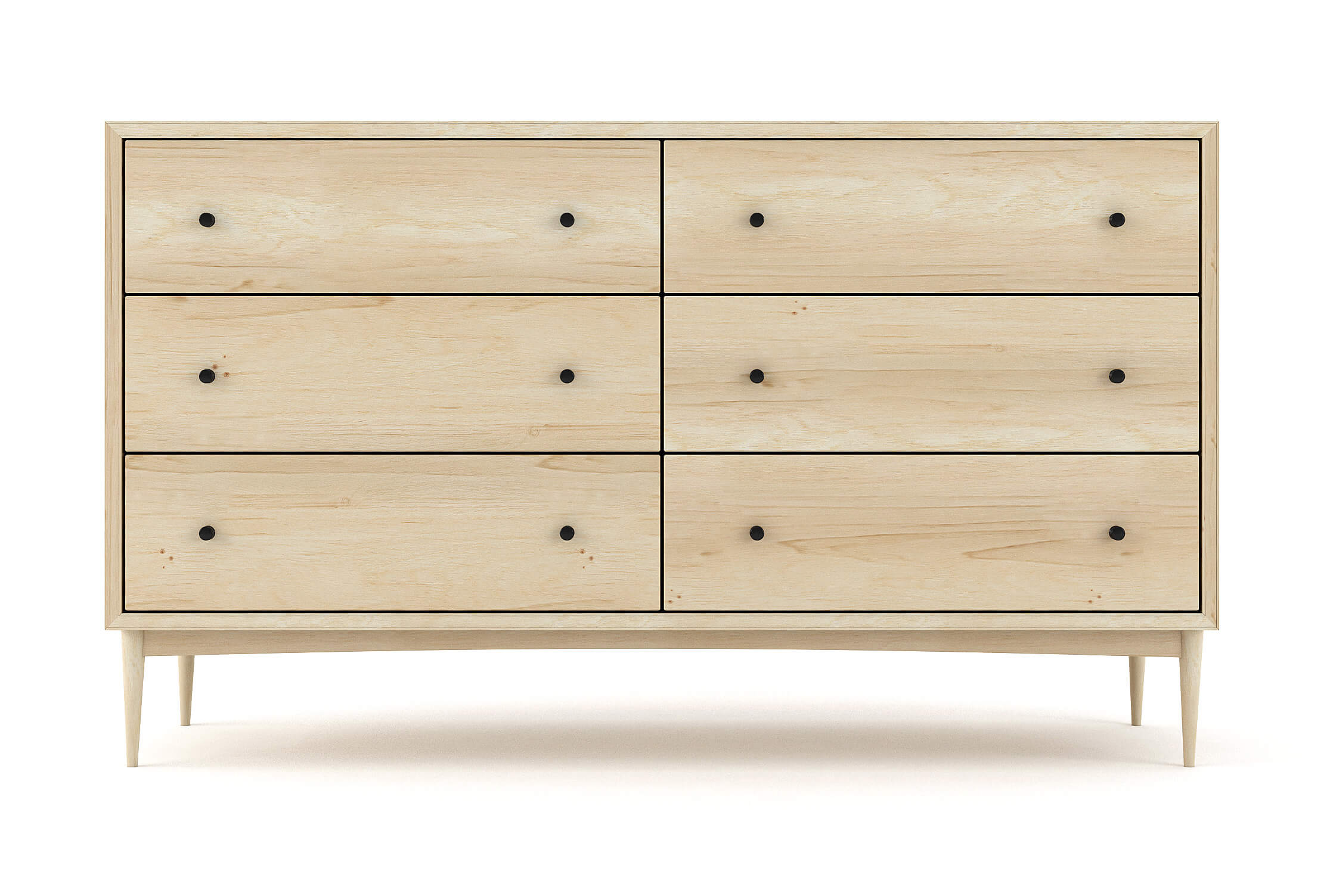 Commode large à 6 tiroirs – Notre commode large à 6 tiroirs offre deux colonnes de rangement spacieuses et pratiques : vous n'aurez jama
