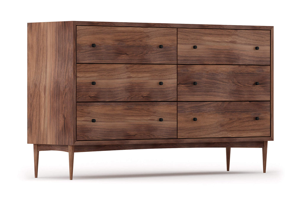 Commode large à 6 tiroirs – Notre commode large à 6 tiroirs offre deux colonnes de rangement spacieuses et pratiques : vous n'aurez jama