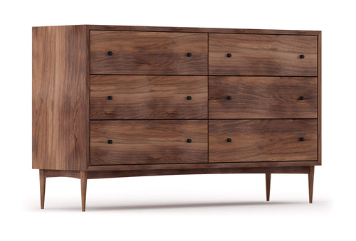 Commode large à 6 tiroirs – Notre commode large à 6 tiroirs offre deux colonnes de rangement spacieuses et pratiques : vous n'aurez jama