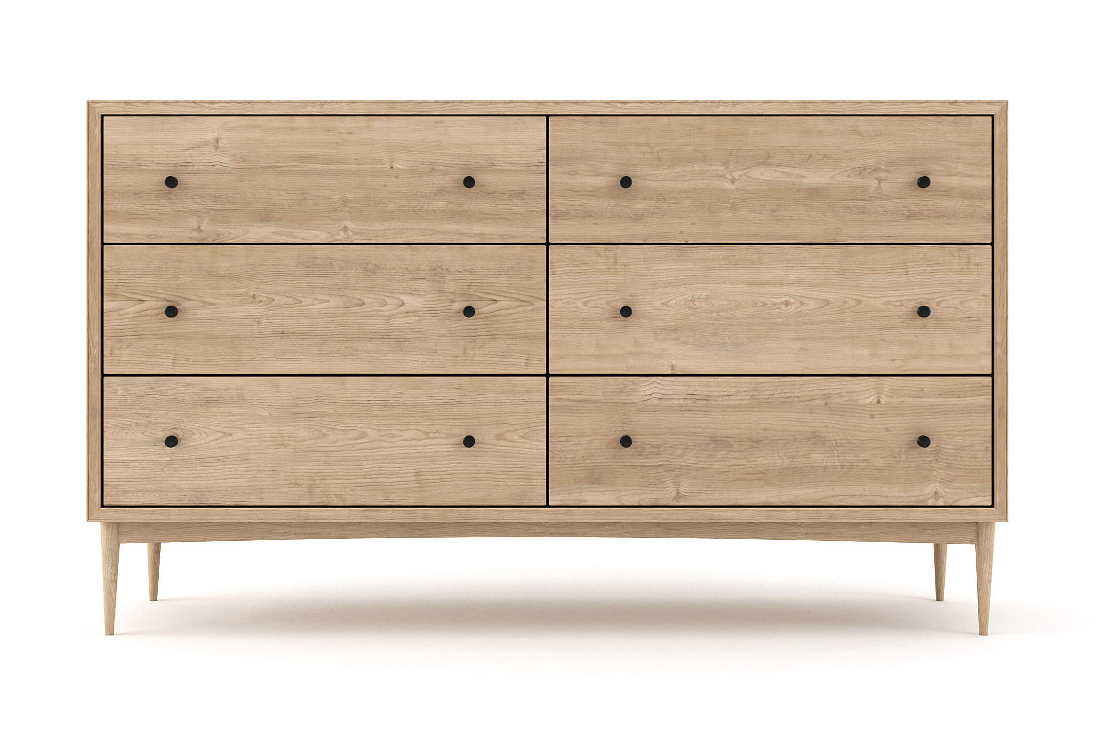Commode large à 6 tiroirs – Notre commode large à 6 tiroirs offre deux colonnes de rangement spacieuses et pratiques : vous n'aurez jama