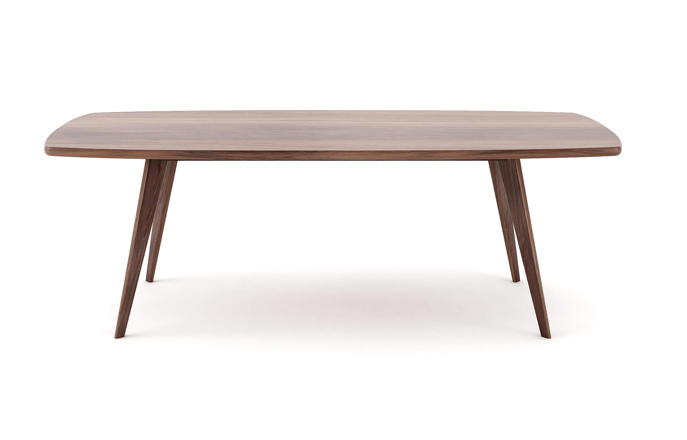 Table de salle à manger - Une pièce maîtresse d'inspiration danoise pour votre salle à manger, avec un magnifique plateau en forme de bateau, des pieds évasés et un r