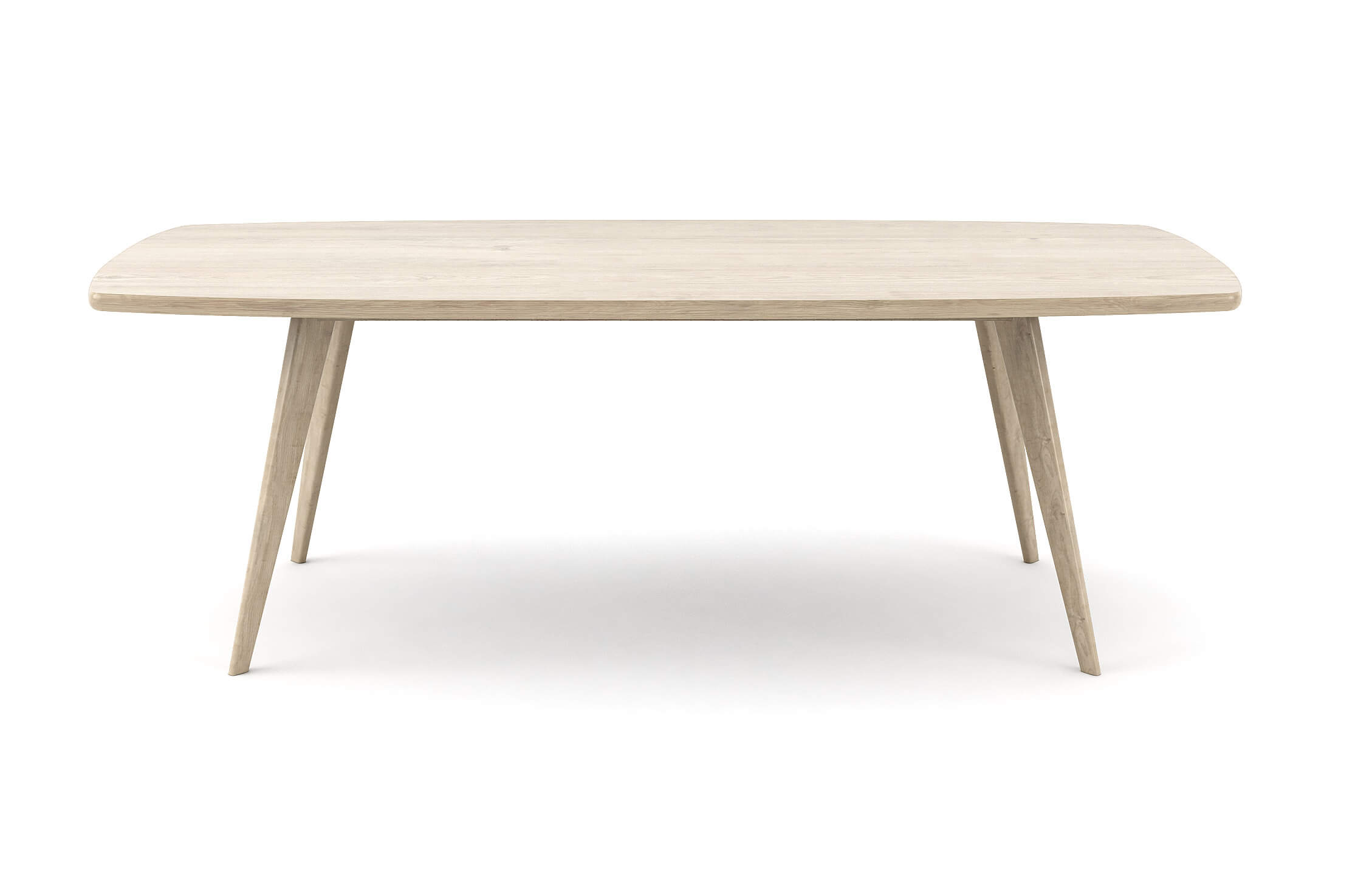 Table de salle à manger - Une pièce maîtresse d'inspiration danoise pour votre salle à manger, avec un magnifique plateau en forme de bateau, des pieds évasés et un r