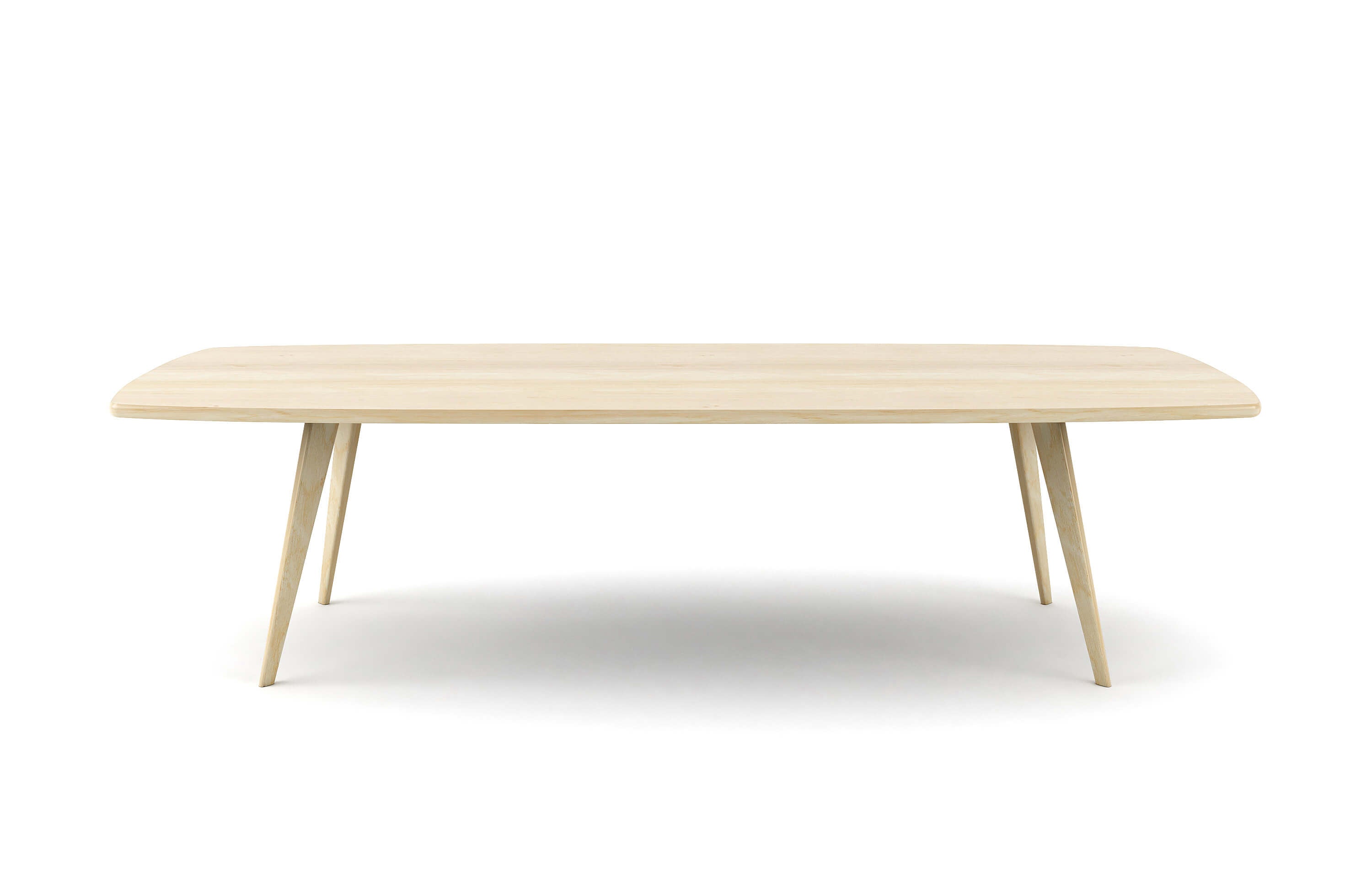 Table de salle à manger - Une pièce maîtresse d'inspiration danoise pour votre salle à manger, avec un magnifique plateau en forme de bateau, des pieds évasés et un r