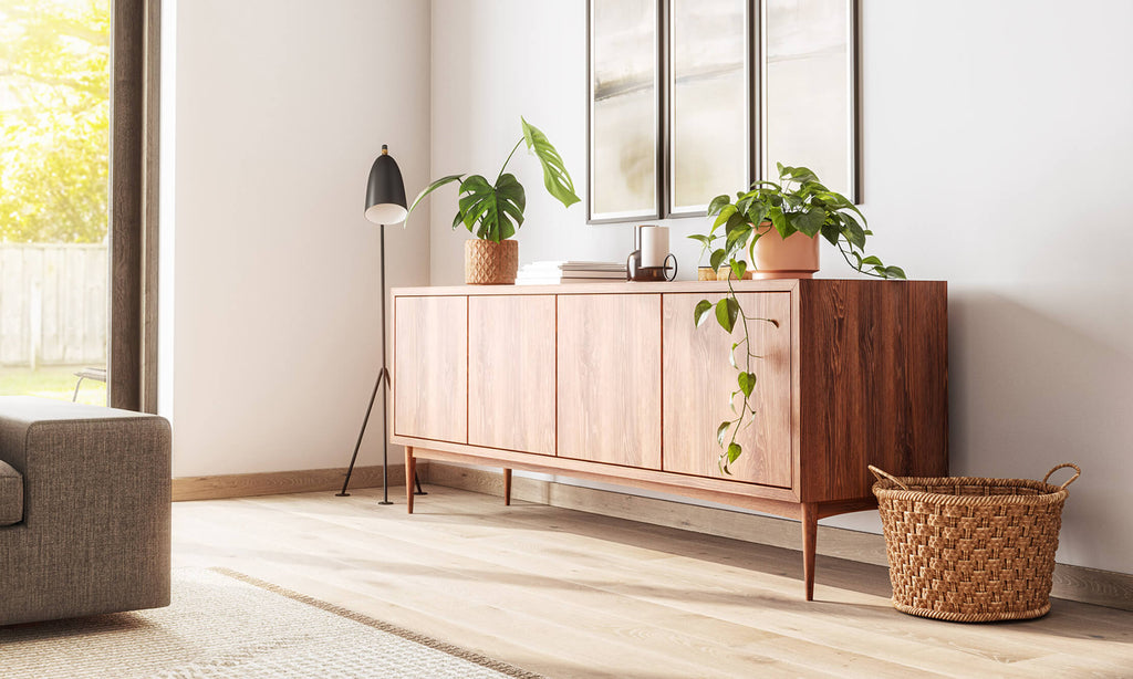 Buffet à 4 portes - Bois noble magnifique, assemblage détaillé et fermeture douce par simple pression font du Buffet à 4 portes un élément de décoration incontournable.