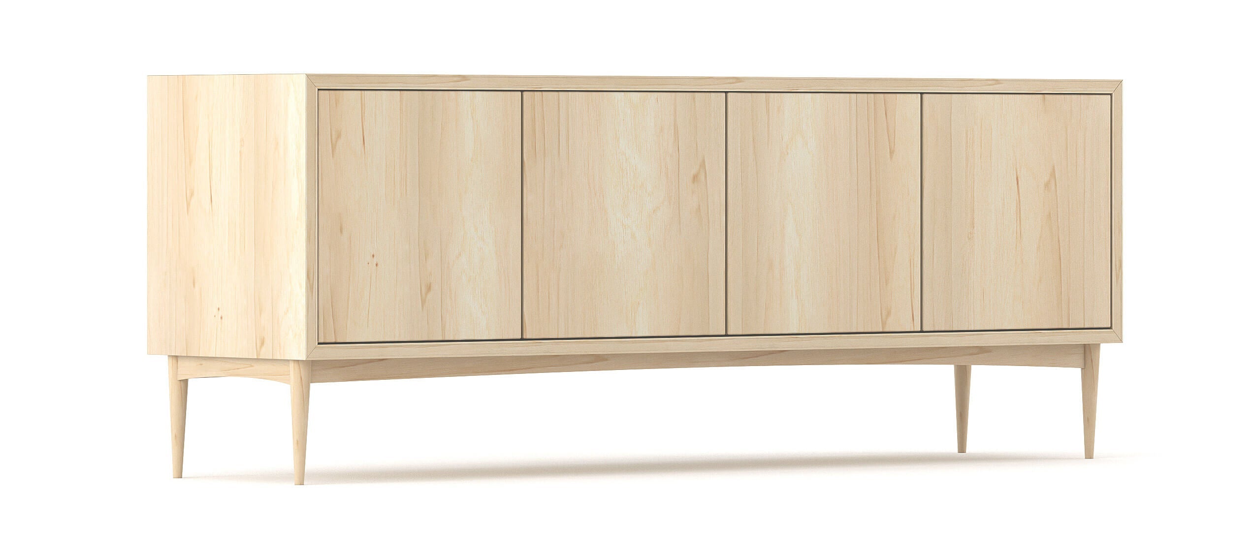 Buffet à 4 portes - Bois noble magnifique, assemblage détaillé et fermeture douce par simple pression font du Buffet à 4 portes un élément de décoration incontournable.