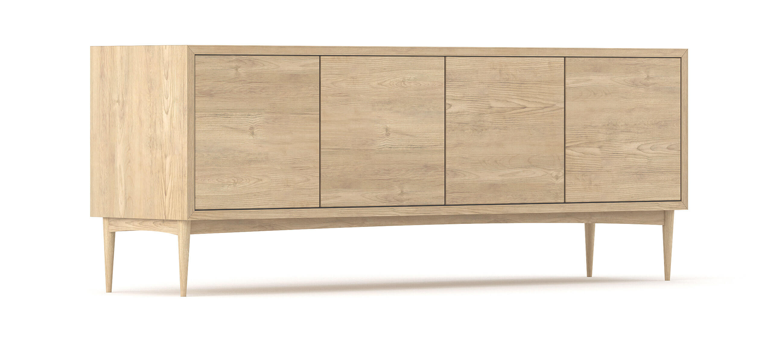 Buffet à 4 portes - Bois noble magnifique, assemblage détaillé et fermeture douce par simple pression font du Buffet à 4 portes un élément de décoration incontournable.