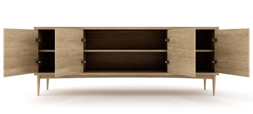 Buffet à 4 portes - Bois noble magnifique, assemblage détaillé et fermeture douce par simple pression font du Buffet à 4 portes un élément de décoration incontournable.
