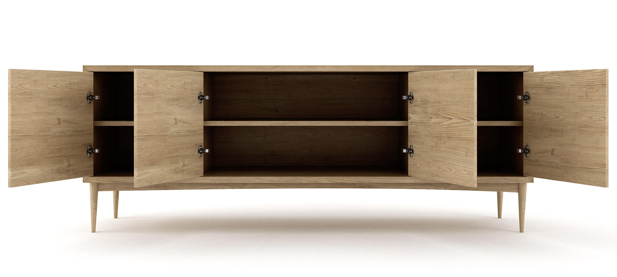 Buffet à 4 portes - Bois noble magnifique, assemblage détaillé et fermeture douce par simple pression font du Buffet à 4 portes un élément de décoration incontournable.