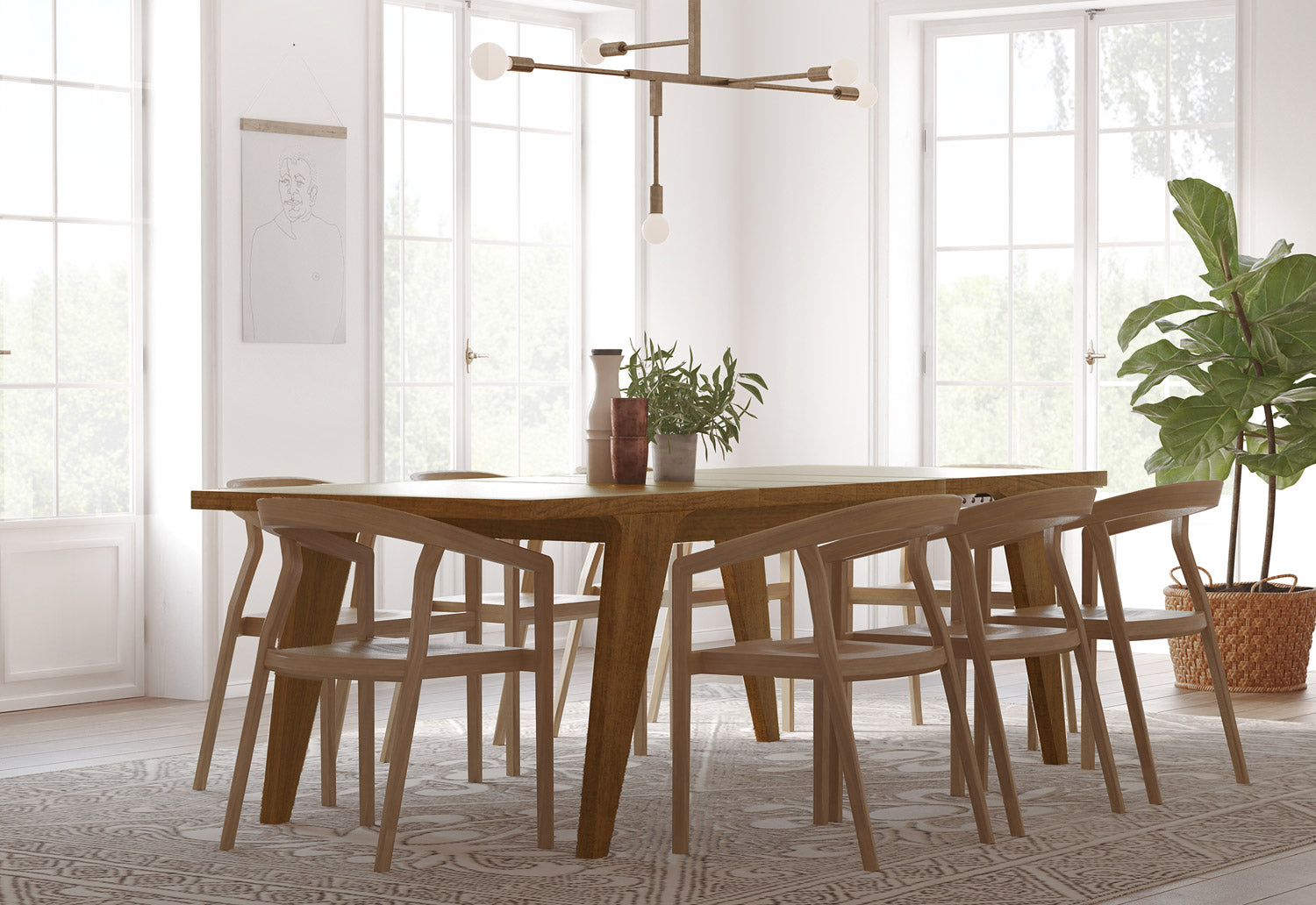 Table à manger extensible - Deux rallonges permettent d'accueillir 4, 6 ou 8 personnes à table, notre solution repas flexible pour les repas de tous les jours ou les grandes occasions.