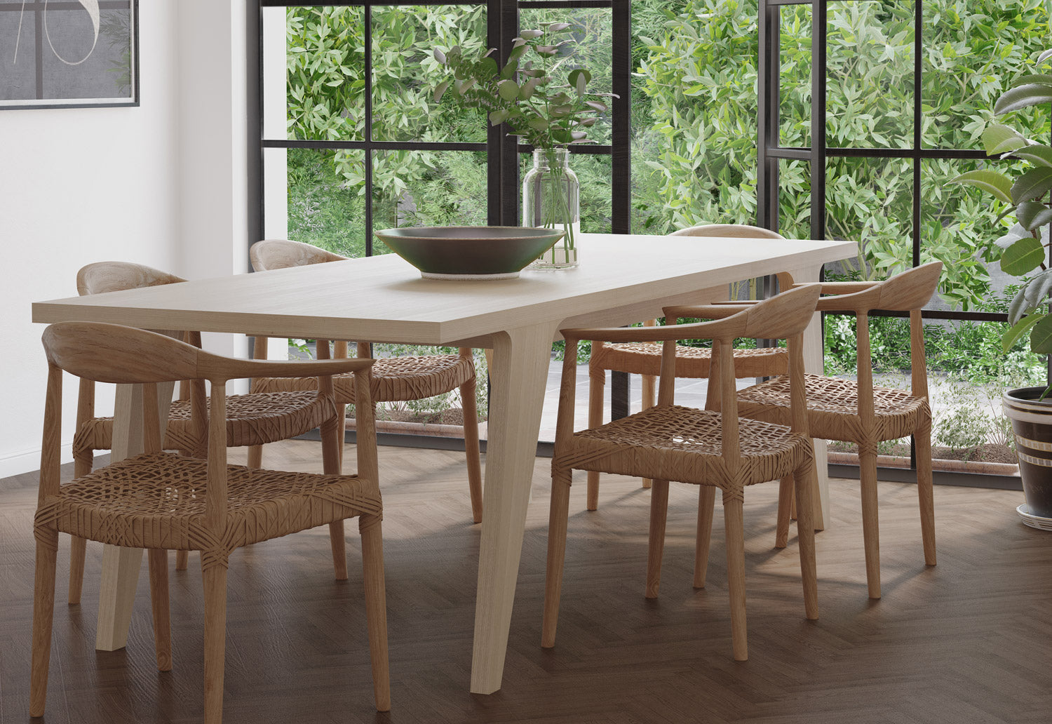 Table à manger extensible - Deux rallonges permettent d'accueillir 4, 6 ou 8 personnes à table, notre solution repas flexible pour les repas de tous les jours ou les grandes occasions.