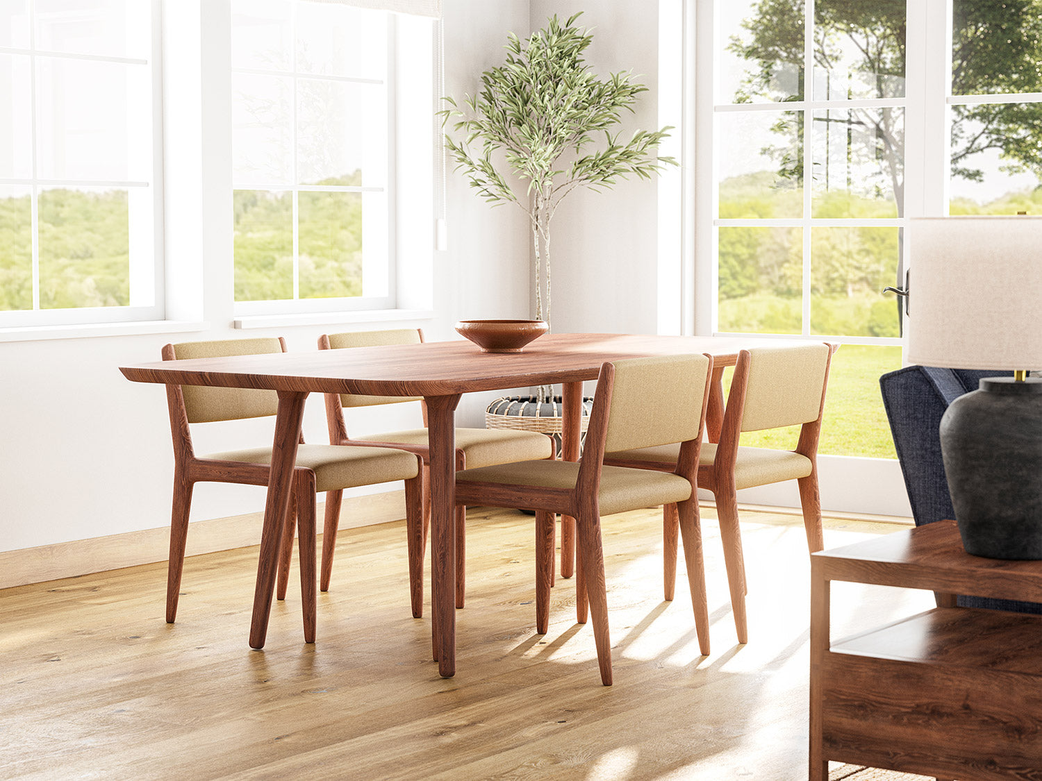 Chaise de salle à manger en latex naturel - Apportez le style danois et des lignes épurées à votre salle à manger avec la chaise de salle à manger