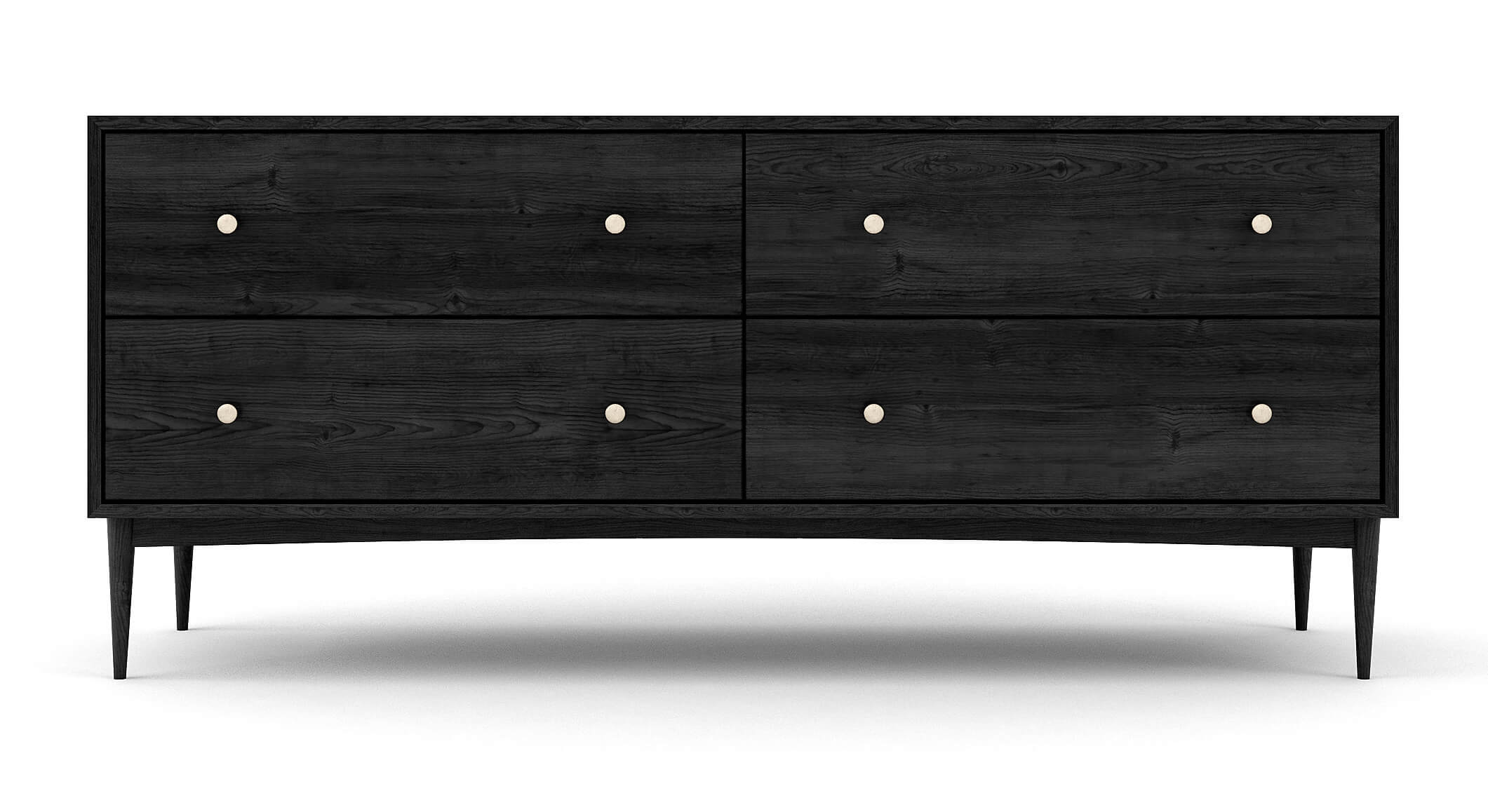 Commode large à 4 tiroirs - Notre commode large à 4 tiroirs comprend deux colonnes de tiroirs larges et spacieux (vous pouvez enfin y mettre toutes vos affaires).