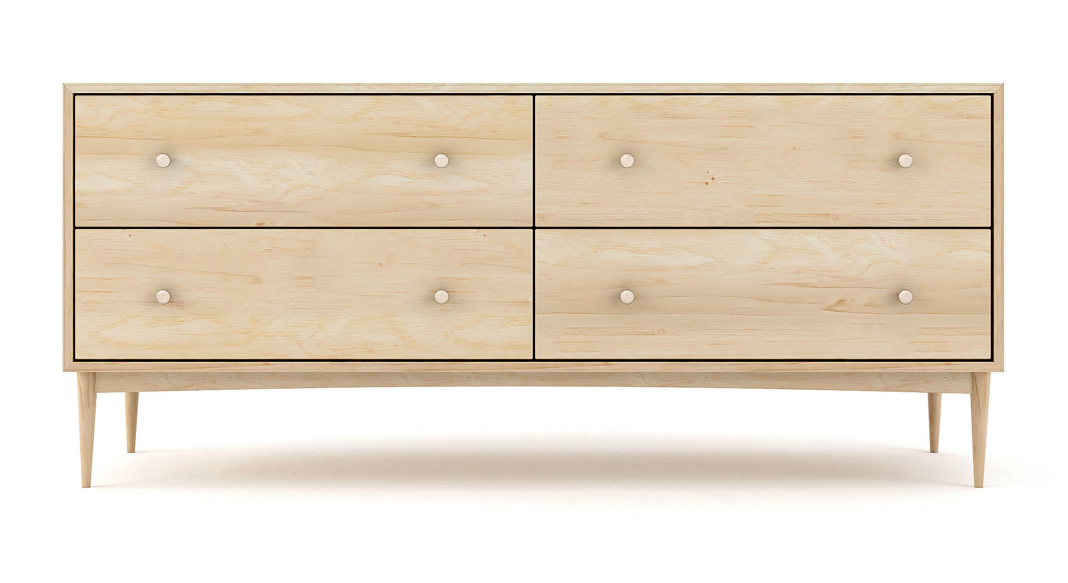 Commode large à 4 tiroirs - Notre commode large à 4 tiroirs comprend deux colonnes de tiroirs larges et spacieux (vous pouvez enfin y mettre toutes vos affaires).