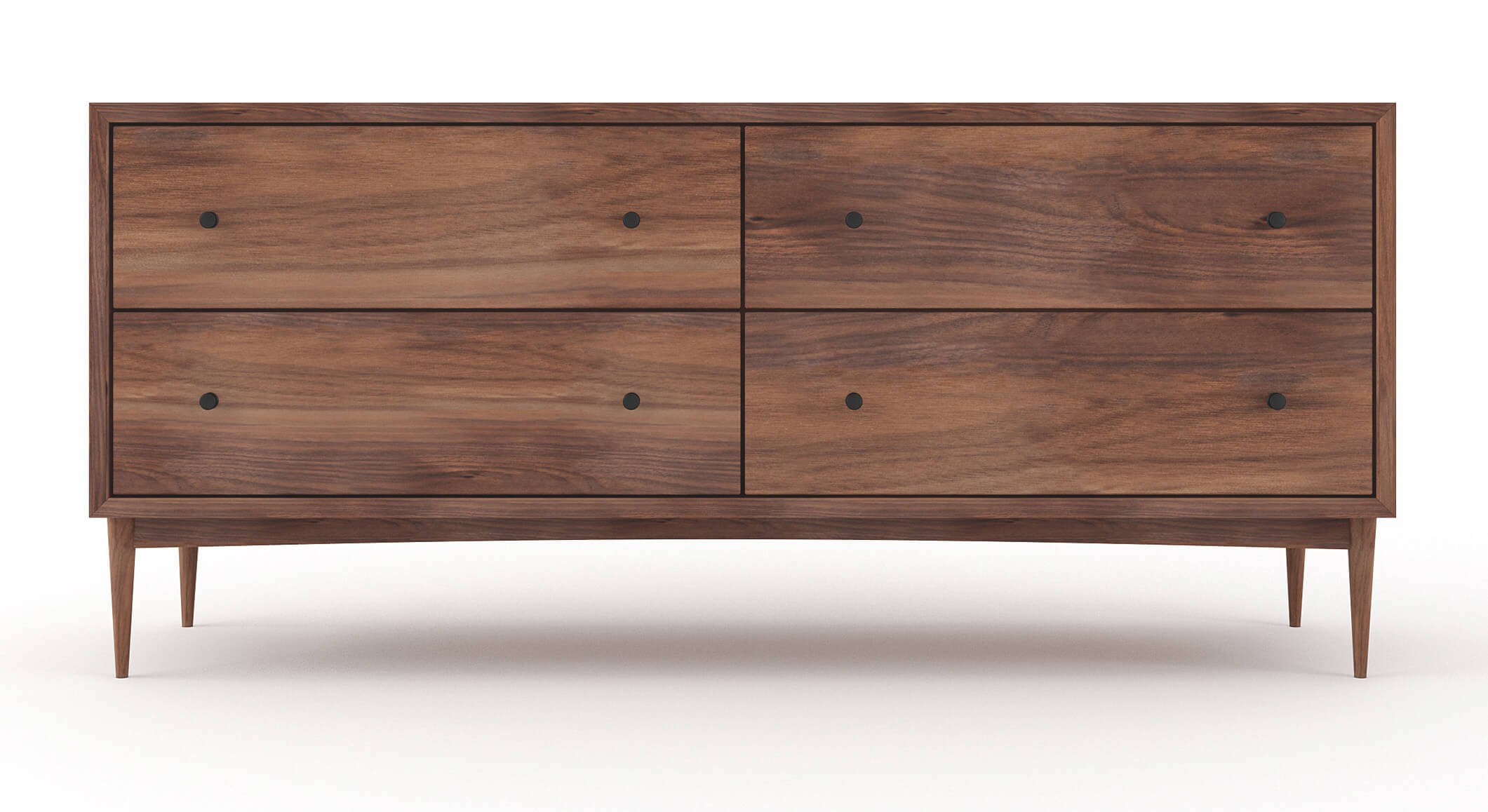 Commode large à 4 tiroirs - Notre commode large à 4 tiroirs comprend deux colonnes de tiroirs larges et spacieux (vous pouvez enfin y mettre toutes vos affaires).