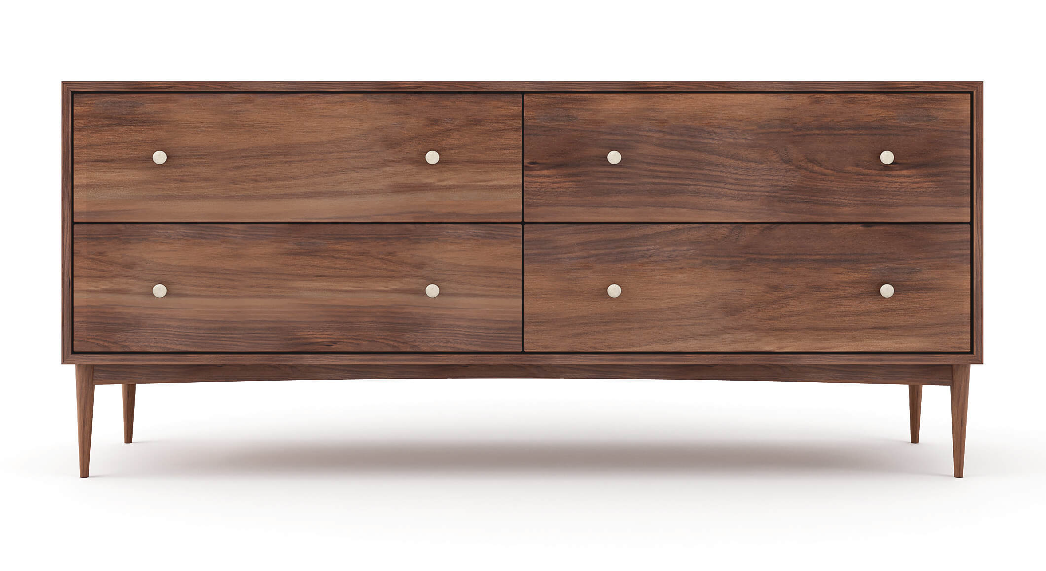 Commode large à 4 tiroirs - Notre commode large à 4 tiroirs comprend deux colonnes de tiroirs larges et spacieux (vous pouvez enfin y mettre toutes vos affaires).