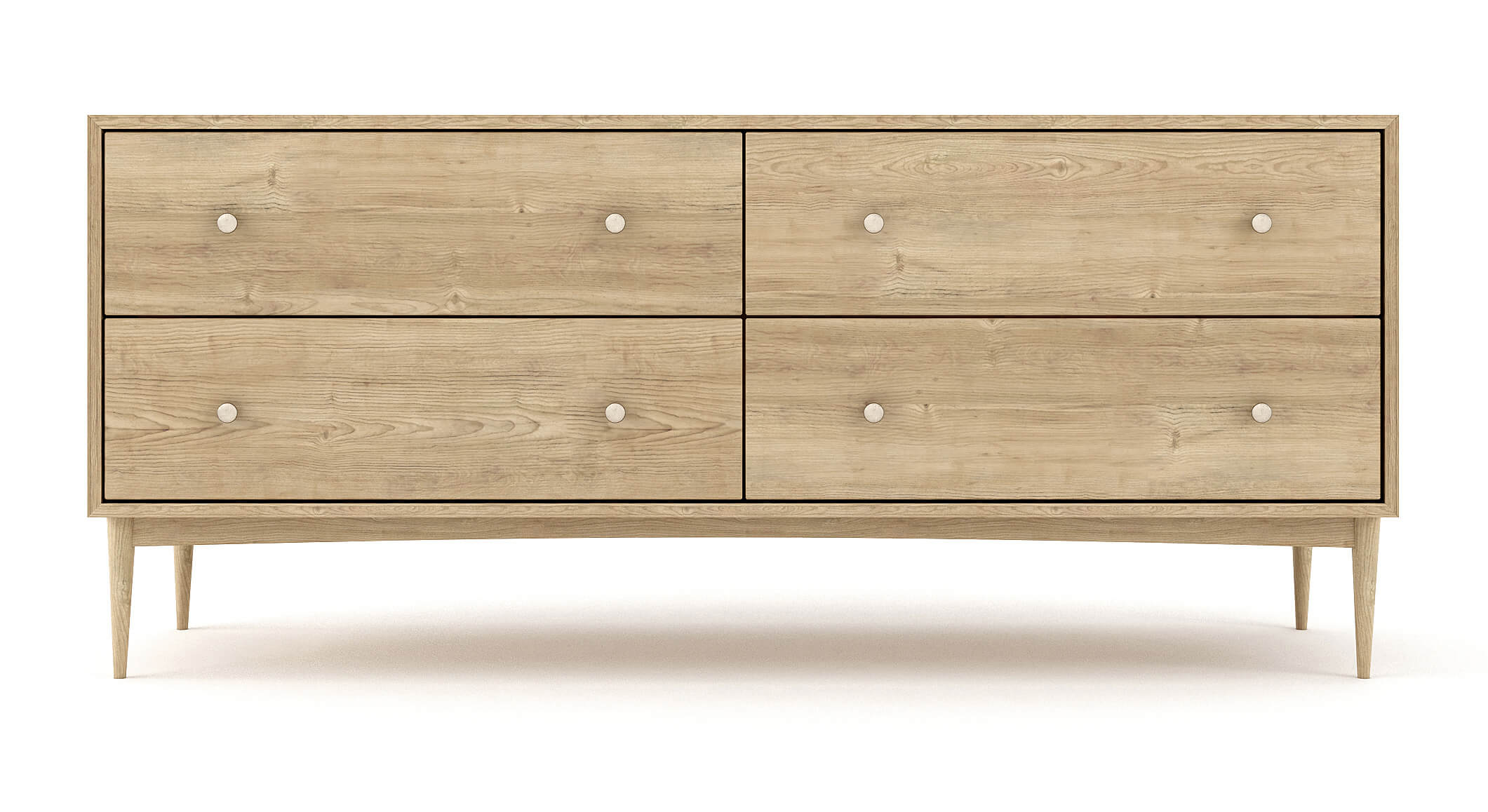 Commode large à 4 tiroirs - Notre commode large à 4 tiroirs comprend deux colonnes de tiroirs larges et spacieux (vous pouvez enfin y mettre toutes vos affaires).