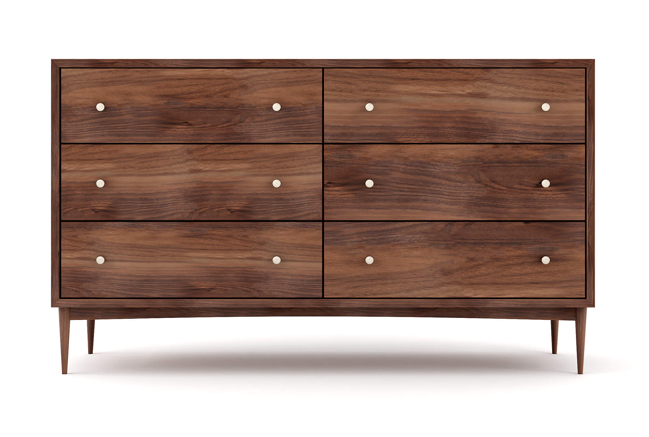 Commode large à 6 tiroirs – Notre commode large à 6 tiroirs offre deux colonnes de rangement spacieuses et pratiques : vous n'aurez jama