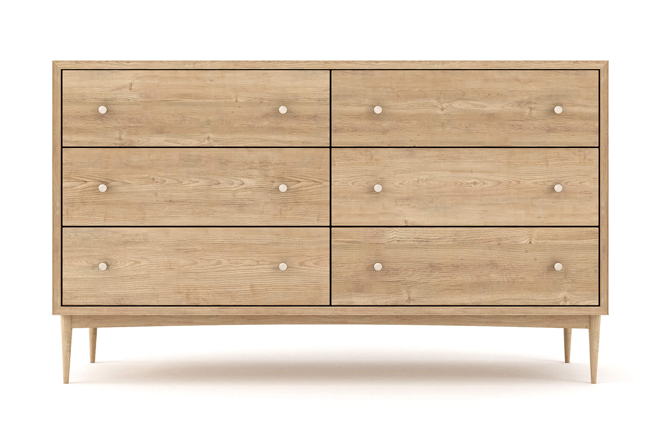 Commode large à 6 tiroirs – Notre commode large à 6 tiroirs offre deux colonnes de rangement spacieuses et pratiques : vous n'aurez jama