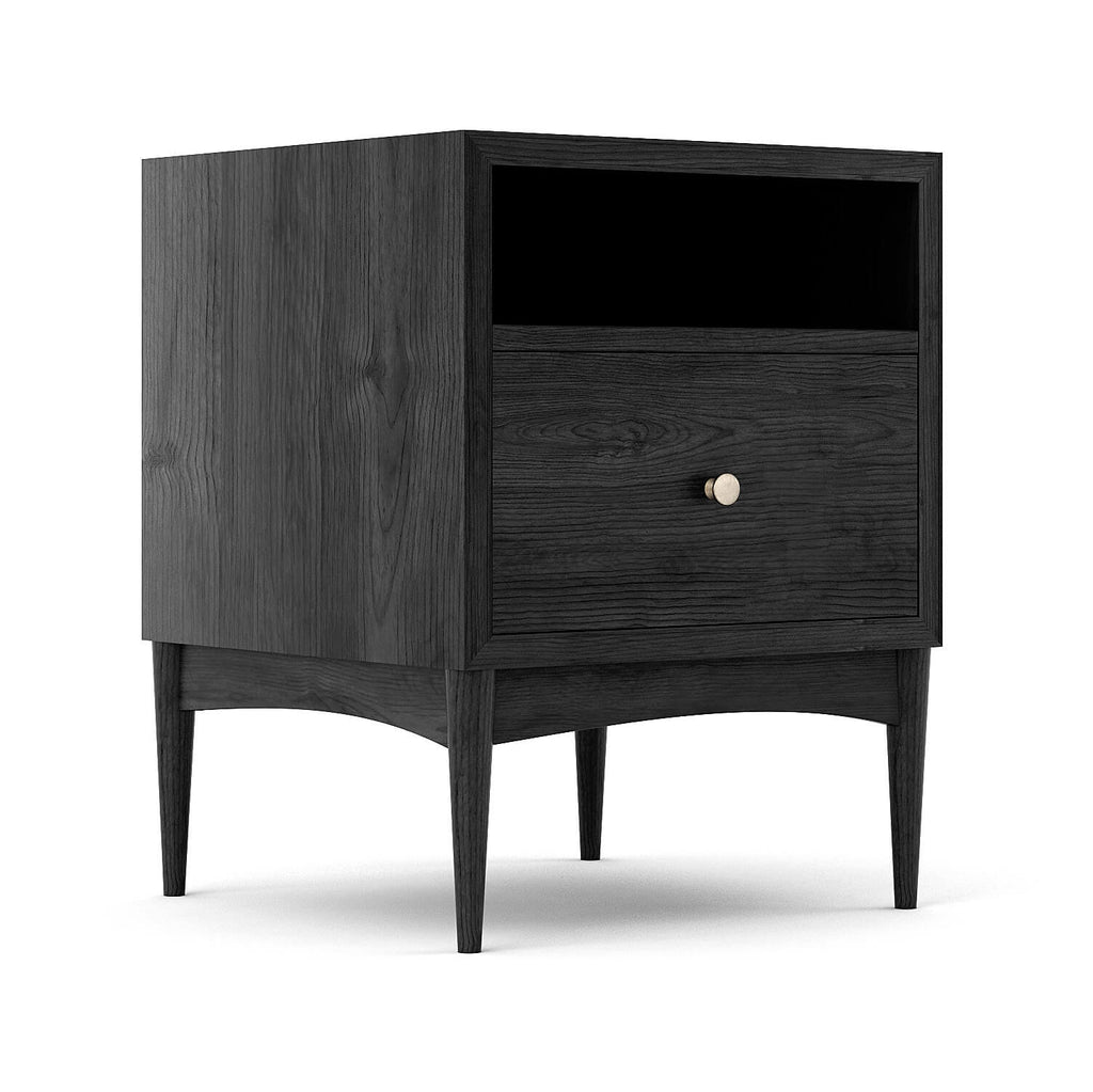 Table de chevet - Le grain naturel chaleureux, la base gracieusement arquée et les joints classiques de la table de chevet s'unissent pour apporter fonctionnalité