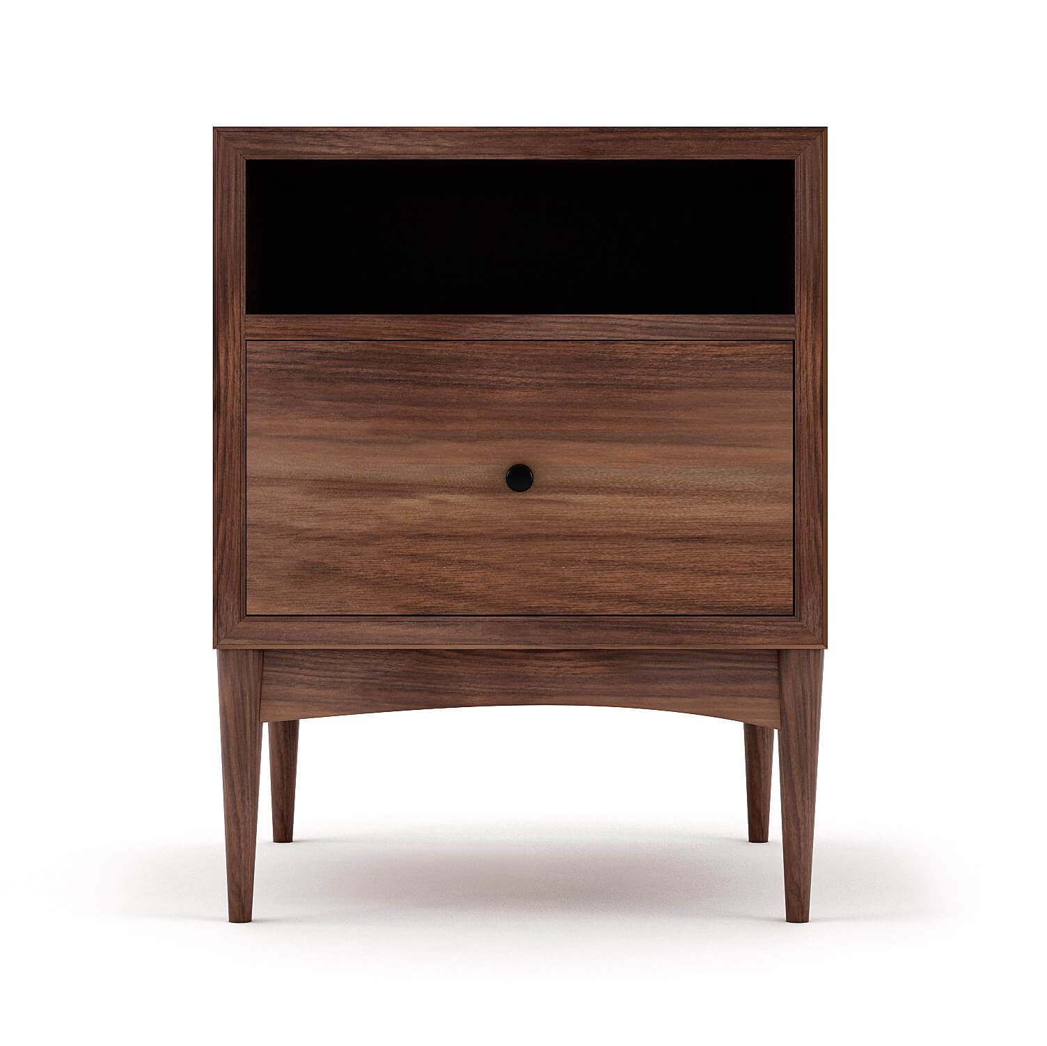 Table de chevet - Le grain naturel chaleureux, la base gracieusement arquée et les joints classiques de la table de chevet s'unissent pour apporter fonctionnalité