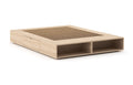 Sommier – Élégant et compact, le sommier comporte des étagères ouvertes intégrées et des tiroirs latéraux pratiques à ouverture par simple pression.