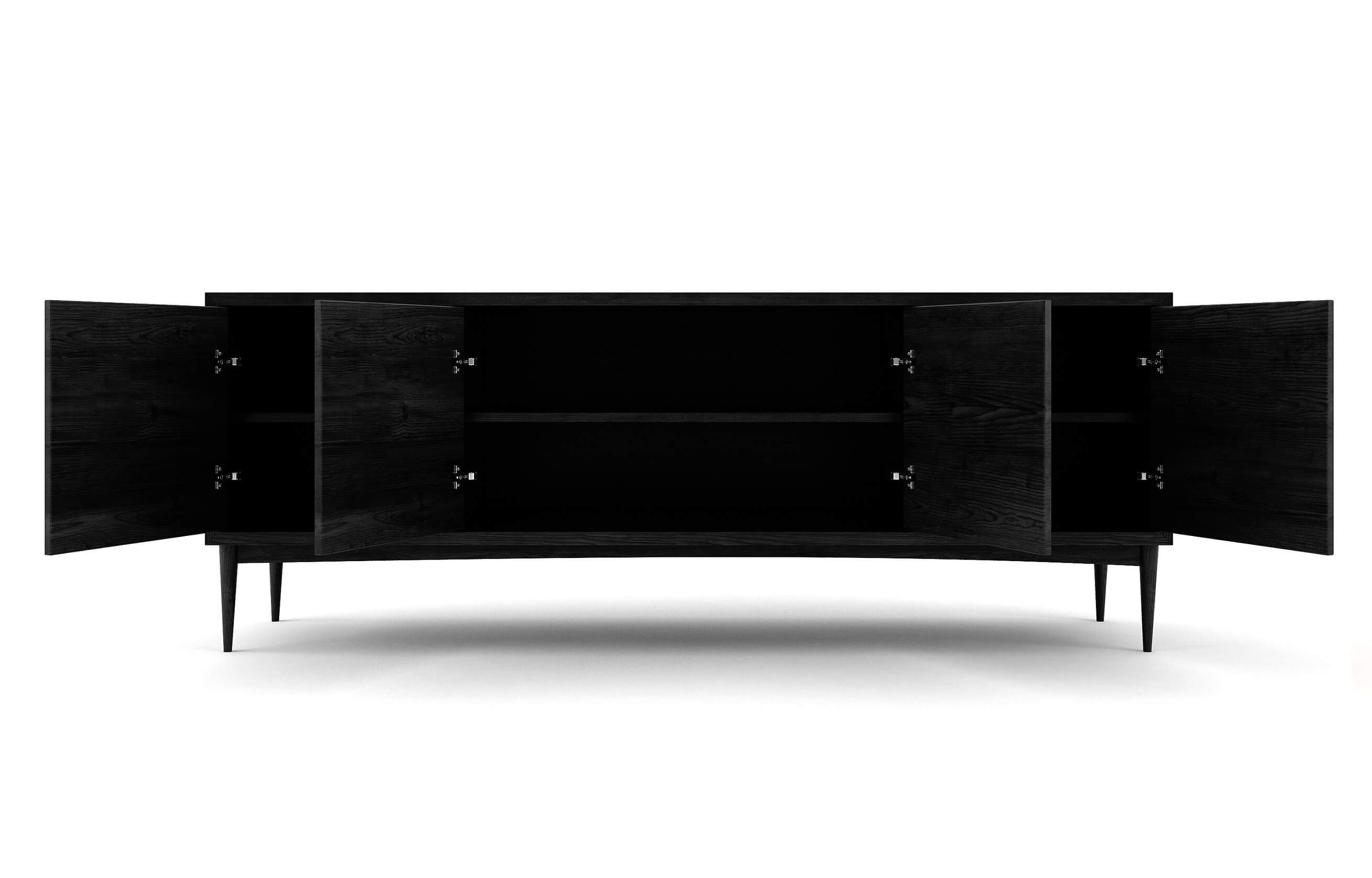 Buffet à 4 portes - Bois noble magnifique, assemblage détaillé et fermeture douce par simple pression font du Buffet à 4 portes un élément de décoration incontournable.