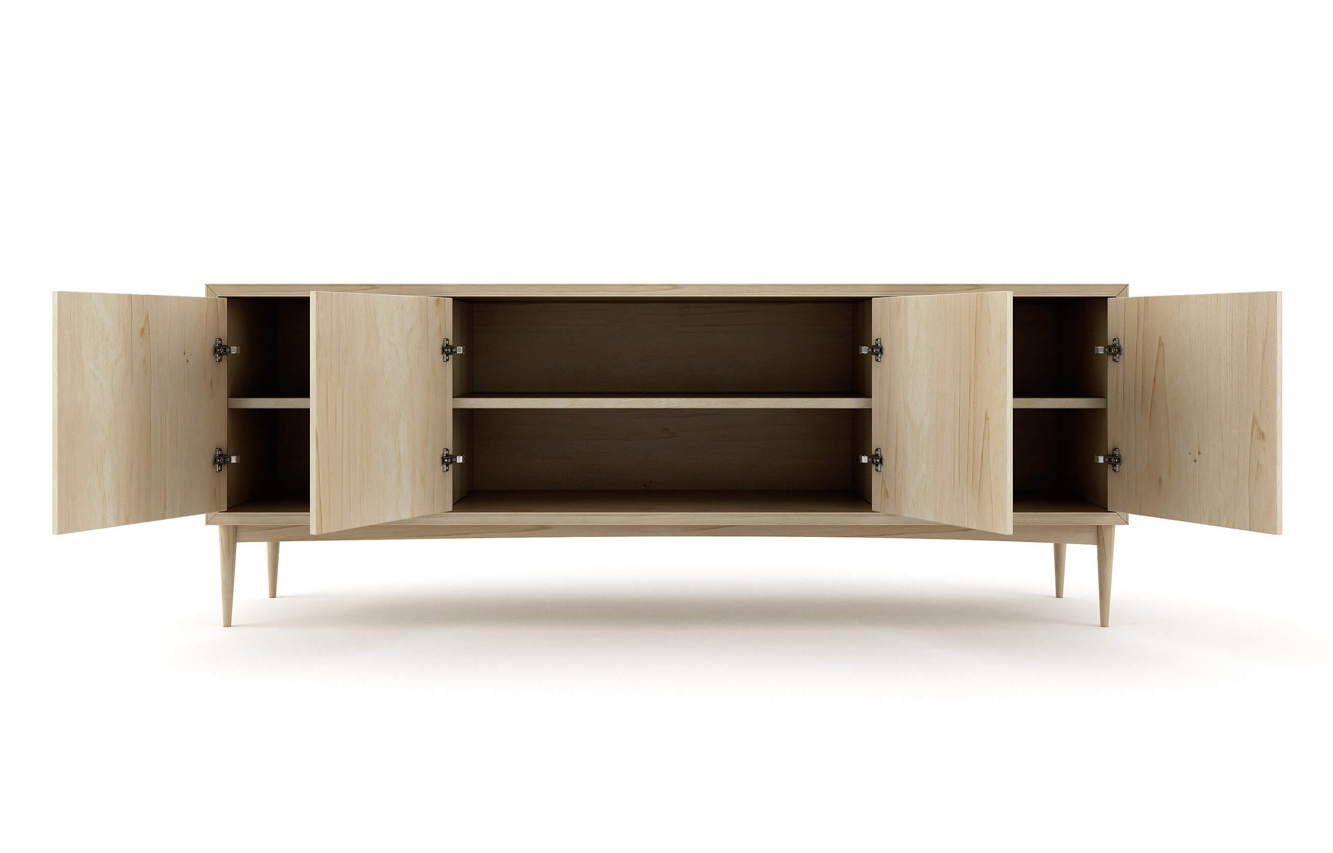 Buffet à 4 portes - Bois noble magnifique, assemblage détaillé et fermeture douce par simple pression font du Buffet à 4 portes un élément de décoration incontournable.