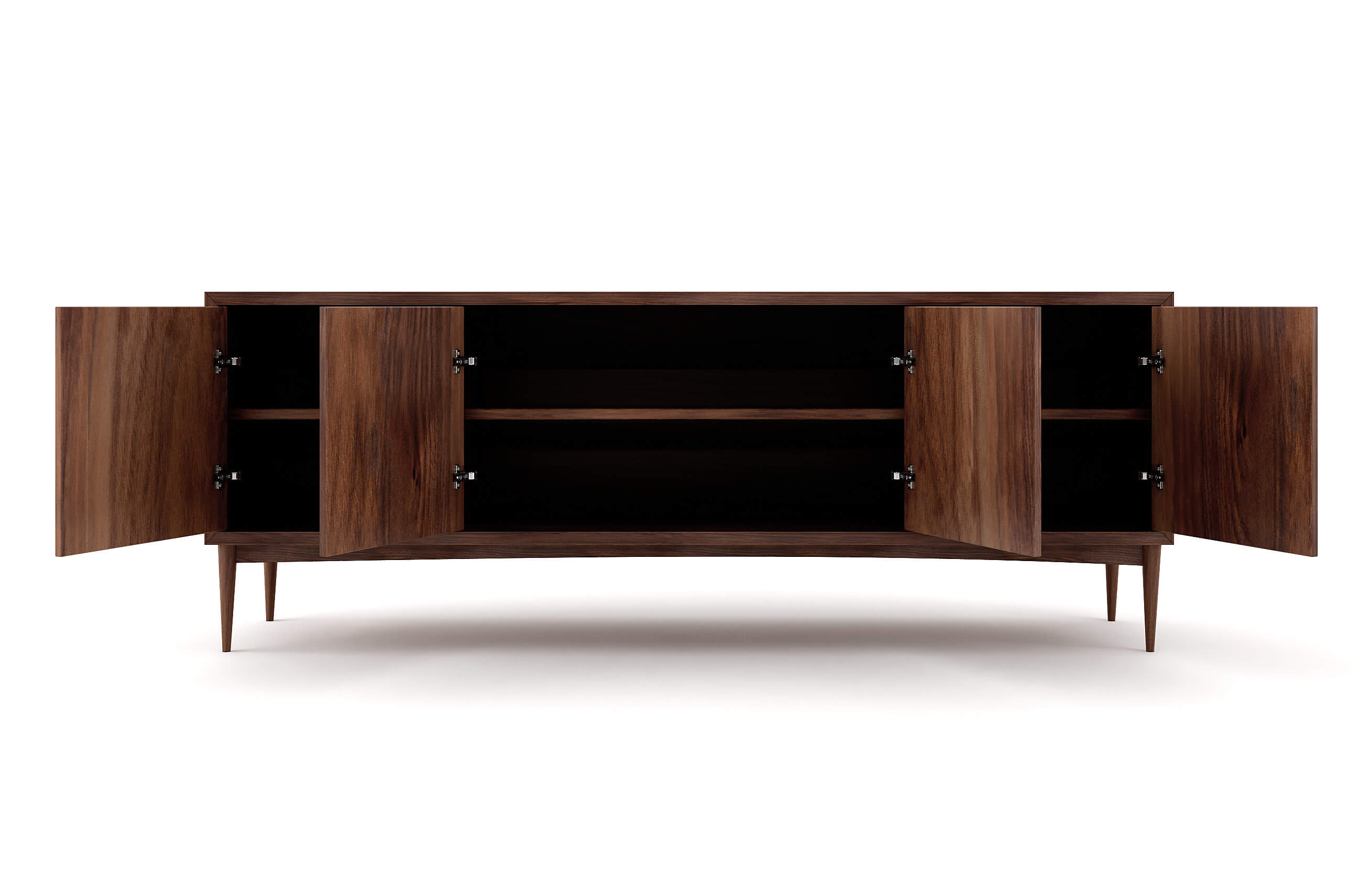 Buffet à 4 portes - Bois noble magnifique, assemblage détaillé et fermeture douce par simple pression font du Buffet à 4 portes un élément de décoration incontournable.