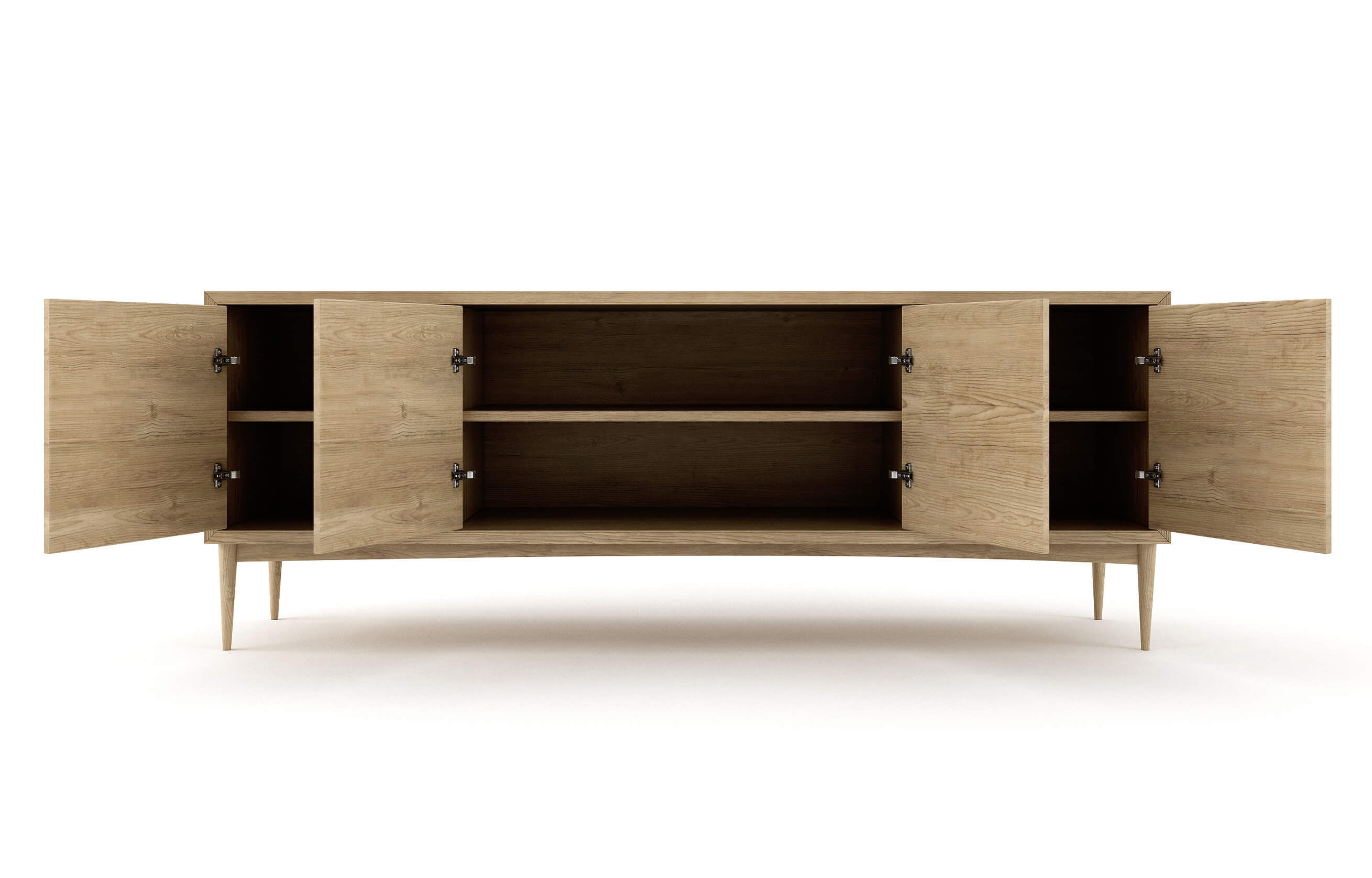 Buffet à 4 portes - Bois noble magnifique, assemblage détaillé et fermeture douce par simple pression font du Buffet à 4 portes un élément de décoration incontournable.