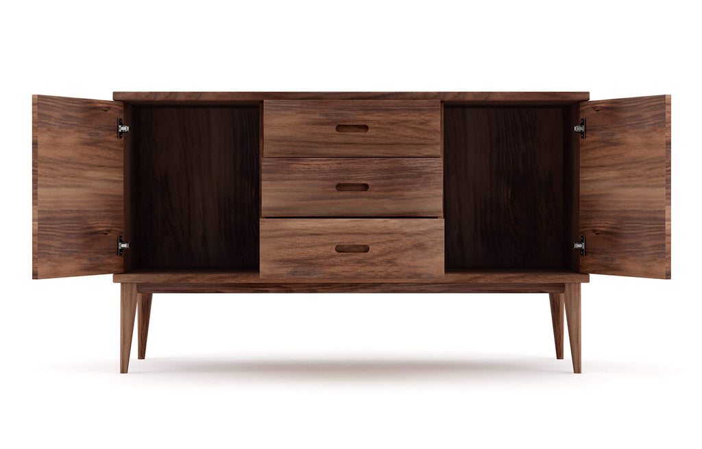 Harrison Credenza - Que vous cherchiez un meuble pour ranger votre vaisselle ou vos articles de bar, le buffet à niveaux et double si-