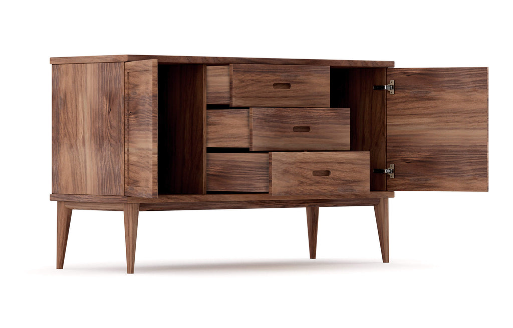Harrison Credenza - Que vous cherchiez un meuble pour ranger votre vaisselle ou vos articles de bar, le buffet à niveaux et double si-