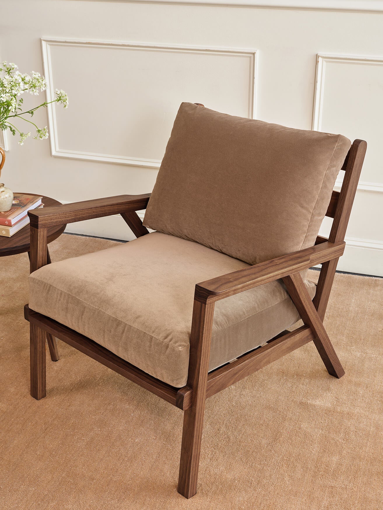 Fauteuil d'appoint en latex naturel - Spacieux avec un look moderne et aéré