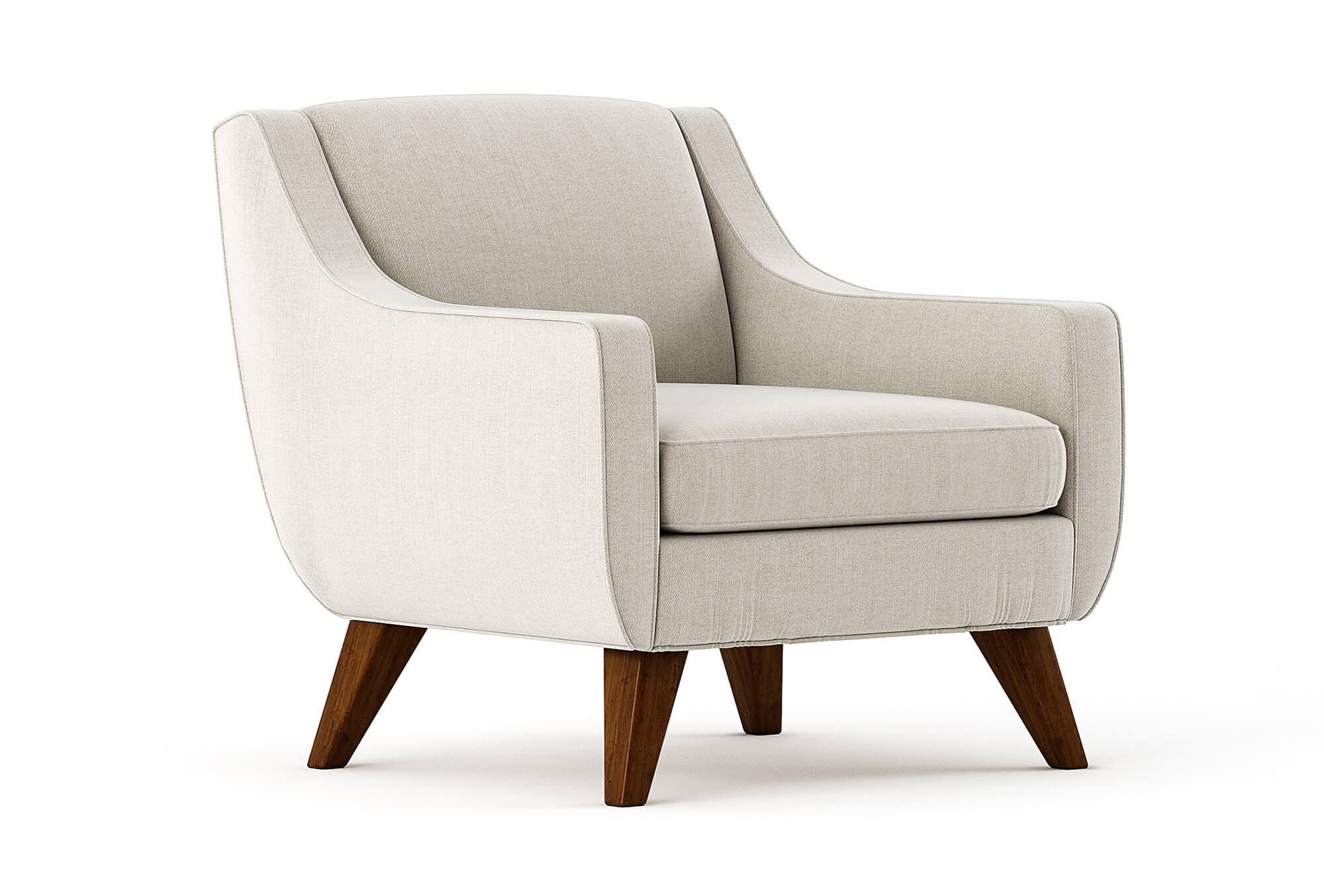Chaise en latex naturel – La chaise prend une allure élégante avec ses passepoils soignés, ses lignes inspirées du milieu du siècle et son dossier haut et incliné.